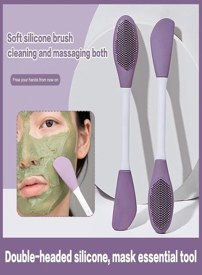 KD ZONE 2-in-1 Dual-Ended Silicone Face Mask Brush & Facial Cleansing Scrubber | Soft Spatula for Hygienic Mask Application & Exfoliating Pore Cleaner | Travel-Friendly Skincare Tool (Pack of 2) - Image 5