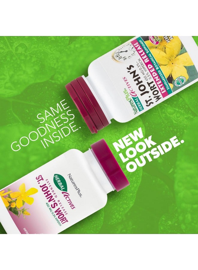 Natures Plus Herbal Actives St John's Wort, Extended Release - 450 mg, 60 Vegan Tablets - Vegetarian, Gluten-Free - 60 Servings - Image 2