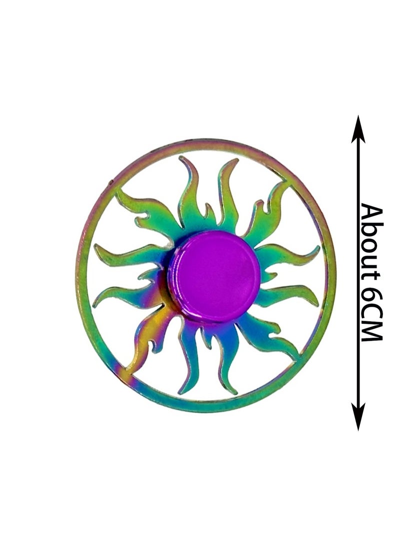 Sun Colored Fidget Spinner Relieves Stress and Anxiety, Finger Spinner Metal Focus Stainless Steel, Eliminate Boredom for Kids Adults, Birthday Gift - Image 2