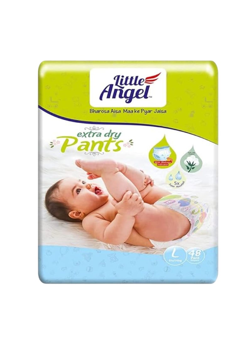 Little Angel Extra Dry Baby Pants Diaper Large 8-14Kg Super Absorbent Core Up To 12 Hrs 48 Diapers - Image 1
