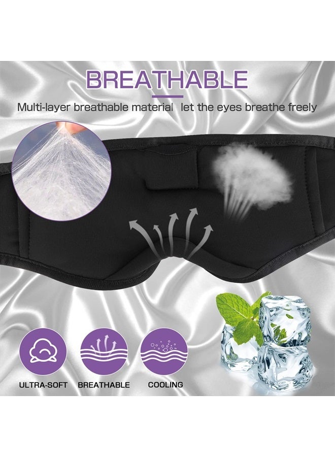 LC-dolida Sleep Mask with Bluetooth Headphones,LC-dolida Sleep Headphones Bluetooth Sleep Mask 3D Sleeping Headphones for Side Sleepers Best Gift and Travel Essential (Classical Purple) - Image 2