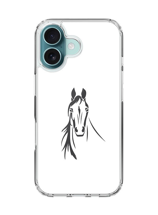 Stylizedd For iPhone 16 Case [Compatible with MagSafe] Slim Magnetic cover Clear Phone Case - Arabian Stallion - Image 1