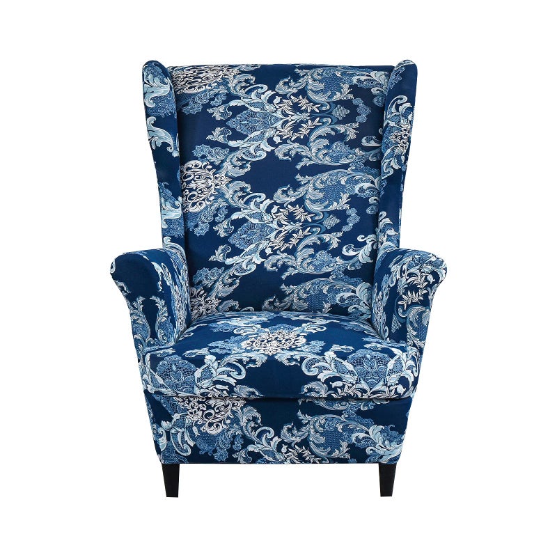 KRFOONN Wingback Chair Cover Slipcovers 2 Piece Stretch Wing Chair Covers Spandex Slipcovers Wingback Sofa Covers Armchair Covers NonSlip Furniture Protector for Living Room Wingback Chair Color18