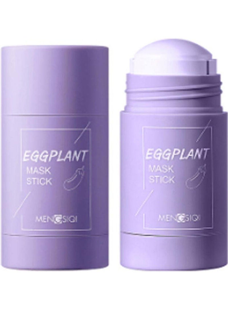 Mengsiqi 2-Piece Eggplant Mask Stick Set Purple/White 40g