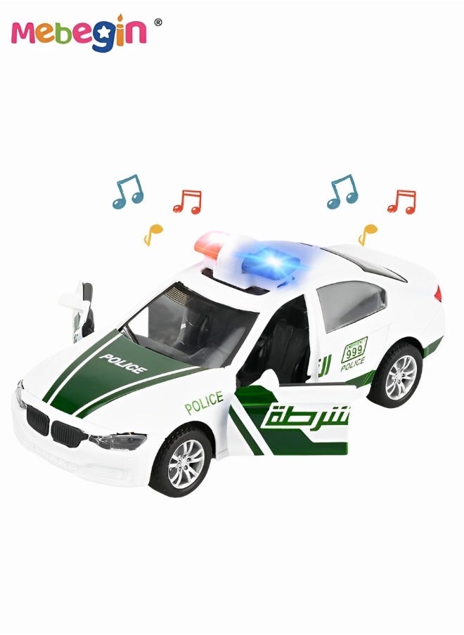 MEBEGIN - Alloy Car Model Toy 1:32 Scale Model Vehicles for Kids dubai police car Model Pull Back Alloy Car with Lights and Music Mini Vehicles Toys for Kids Gift - Image 1