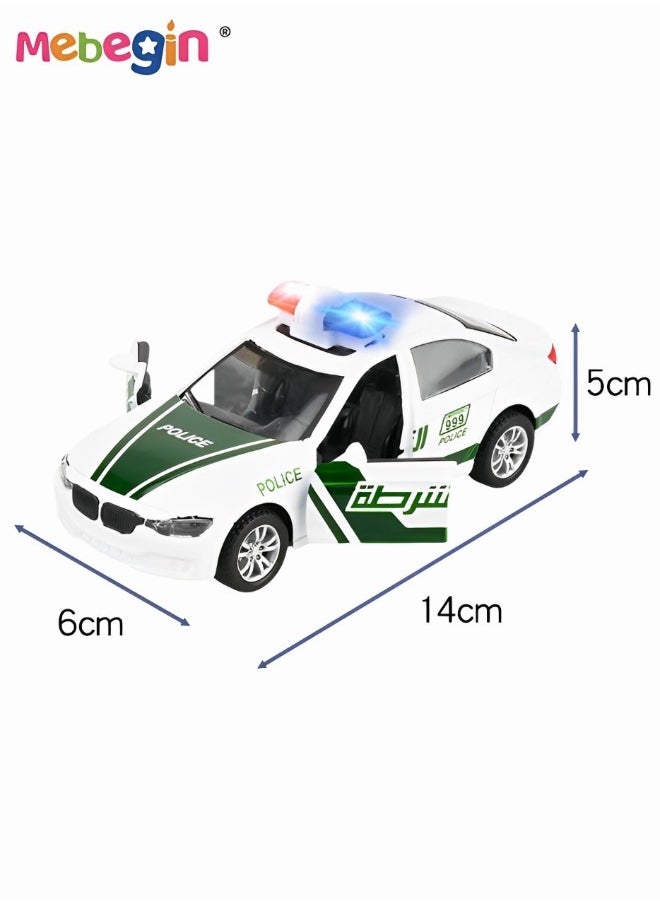 MEBEGIN - Alloy Car Model Toy 1:32 Scale Model Vehicles for Kids dubai police car Model Pull Back Alloy Car with Lights and Music Mini Vehicles Toys for Kids Gift - Image 1