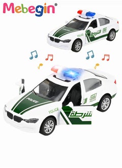 MEBEGIN Alloy Car Model Toy 1:32 Scale Model Vehicles for Kids dubai police car Model Pull Back Alloy Car with Lights and Music Mini Vehicles Toys for Kids Gift  - Image 1