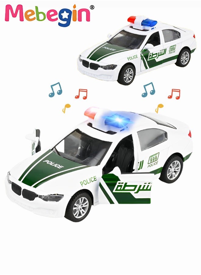 MEBEGIN - Alloy Car Model Toy 1:32 Scale Model Vehicles for Kids dubai police car Model Pull Back Alloy Car with Lights and Music Mini Vehicles Toys for Kids Gift - Image 1
