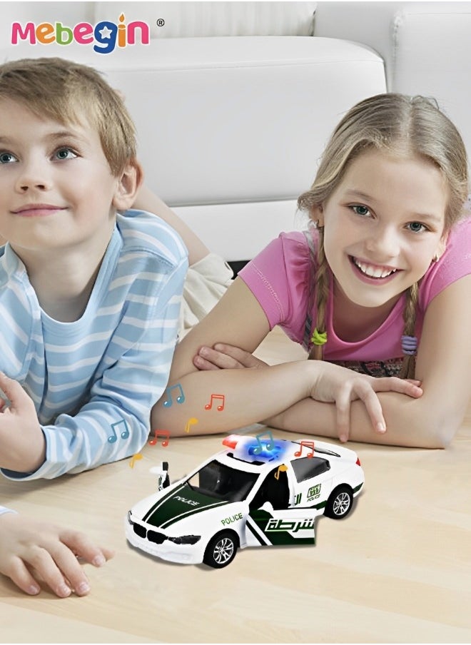 MEBEGIN - Alloy Car Model Toy 1:32 Scale Model Vehicles for Kids dubai police car Model Pull Back Alloy Car with Lights and Music Mini Vehicles Toys for Kids Gift - Image 1