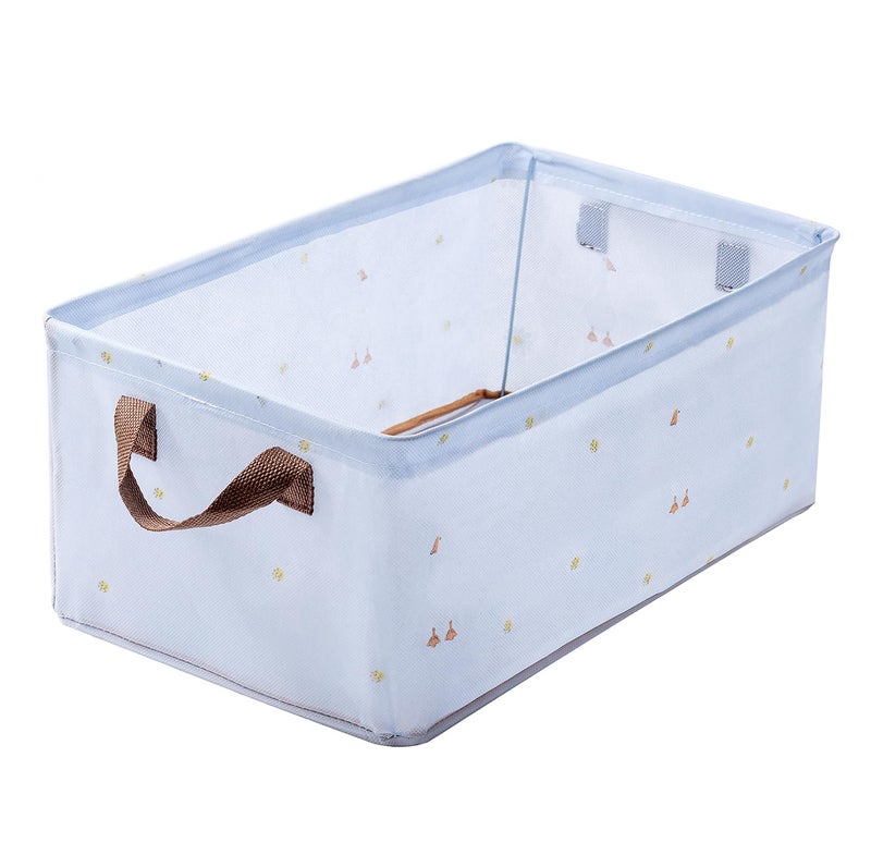 House of Quirk 1pcs Store Wardrobe Organizer For Clothes With Metal Fram Foldable Storage Box, Clothing Storage Boxes For Pants, Shirt, Sweaters, Jeans, Socks (Blue Duck) - Image 1