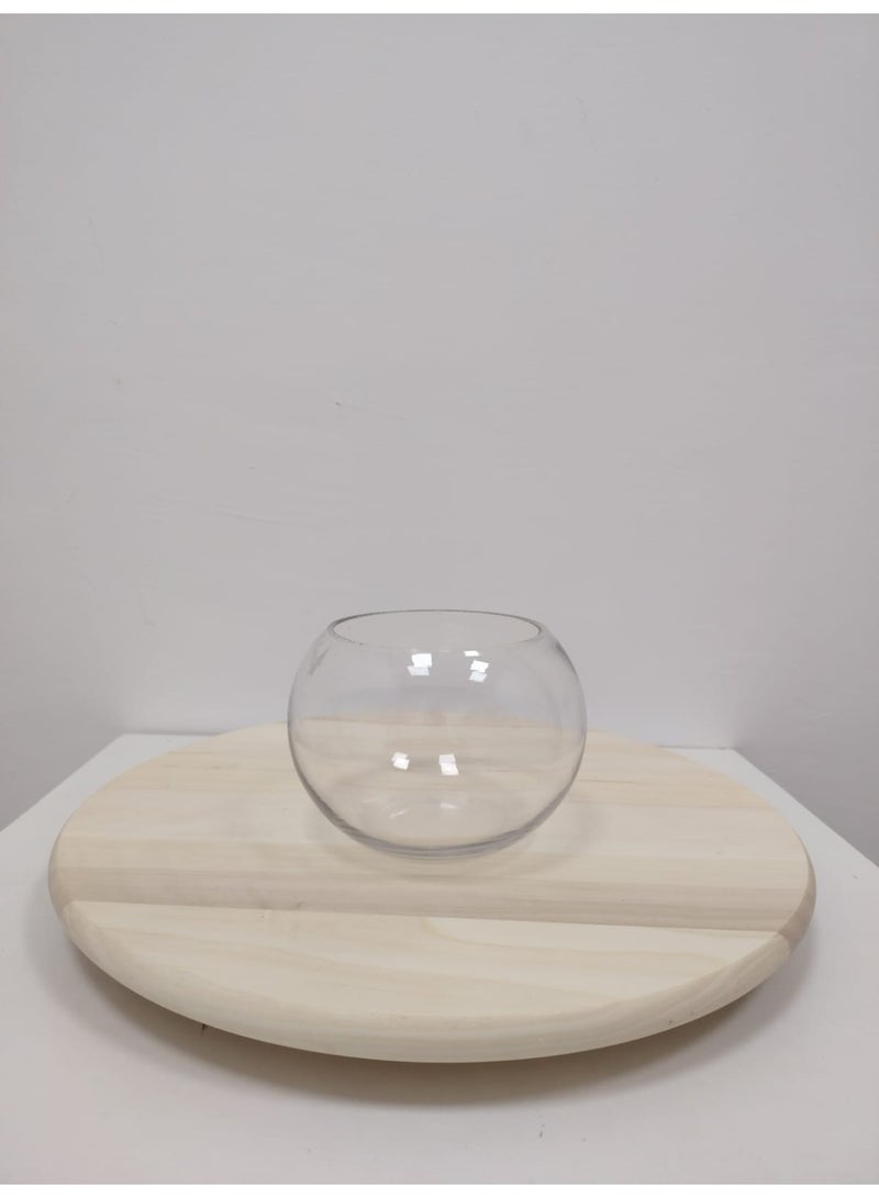 CLEAR GLASS BOWL REGULAR VASE