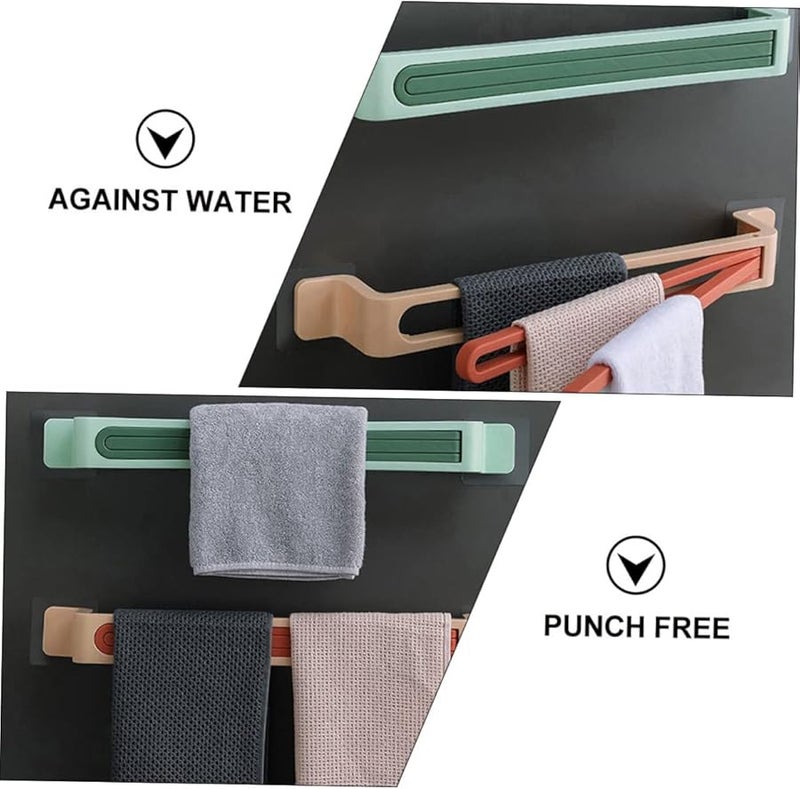 No Drill Rotating Towel Rack For Bathroom Wall Sturdy Easy Install Multi Purpose Storage - Image 5