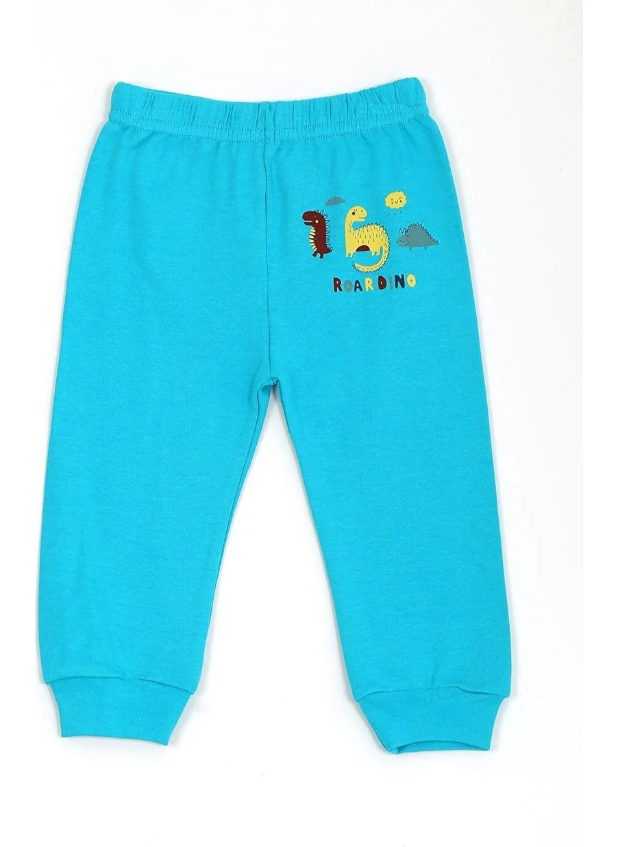 Luggi Baby Basic Dinosaur Patterned 2-Pack Baby Boy Bottoms Without Booties 3 Months-3 Years