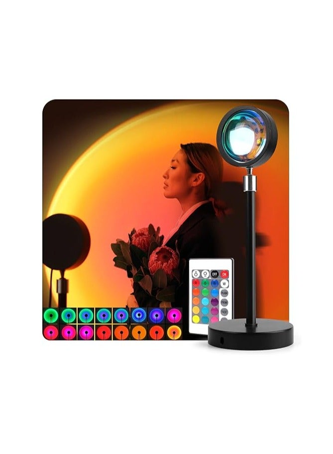 Baytion مصباح غروب الشمس قابل للدوران 360°، بايشن RGB 16 لون و 4 أوضاع ضوء غروب الشمس LED عن بعد ضوء ليلي رومانسي لتزيين غرفة النوم/غرفة المعيشة/غرفة الأطفال/التصوير/الحفلات [1.42 متر كابل USB][توصيل وتشغيل] - Image 1