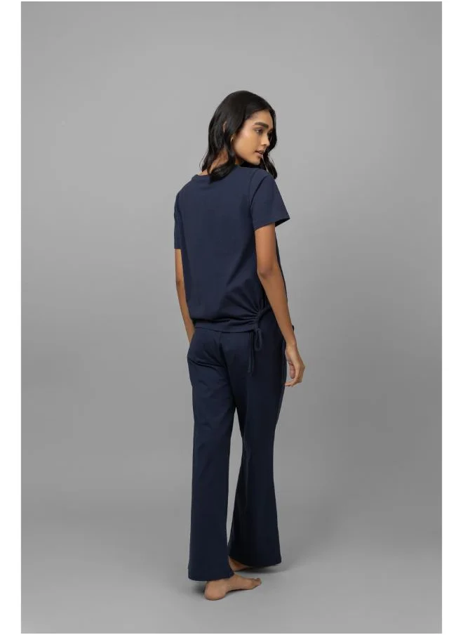 نسيسير Navy Essential Flared Lounge Set