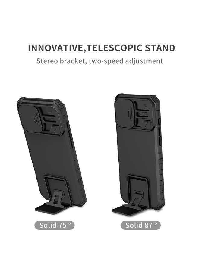 اس-توب جراب لهاتف iPhone 16 Pro مزود بحامل مجسم وغطاء منزلق للكاميرا - Image 3