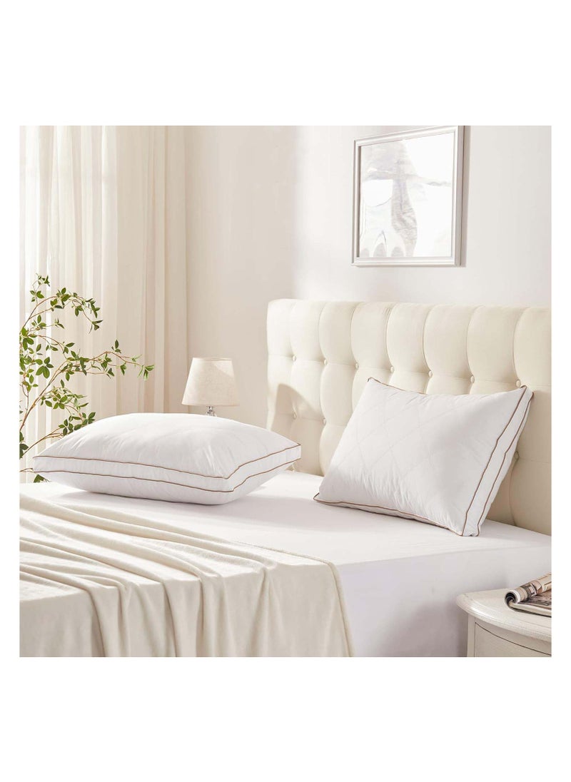 Generic Bed Pillows for Sleeping 2 Pack - Ultra Soft Breathable Down Alternative Pillows - Hotel Luxury Collection Pillows for Back Stomach or Side Sleepers  48x74cm(queen)  - Image 2