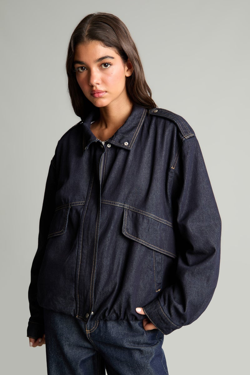DeFacto Blue Woman Oversize Fit Jacket Casual - Image 3