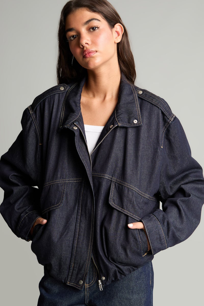 DeFacto Blue Woman Oversize Fit Jacket Casual - Image 1