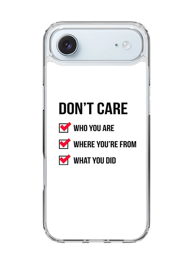 Stylizedd Classic Clear MagSafe Case for iPhone 17 Air , Hybrid Soft Case Flexible Edges Anti Drop TPU PC Gel Thin Transparent Cover [ Designed for iPhone 17 Air ] - Don't Care