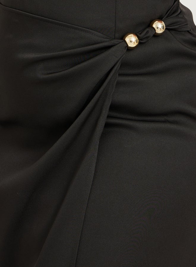 ستايلي تنورة - بياقة ملفوفة مقاس كبير مزينة بالخرز - Image 3