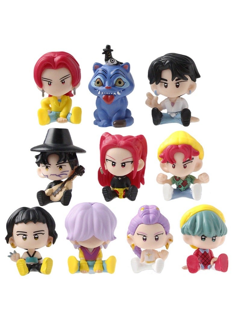 general 10-piece K-POP: Demon Hunting Girl Group figurine desktop cake decoration can be gifted to friends and fans - Image 1