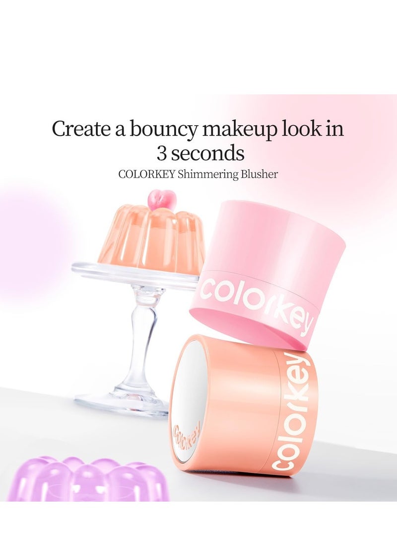 COLORKEY Shimmering Pudding Powder Blush, Lightweight, non-drying and smooth, Naturally Luminous Semi-Matte Finish, Self-contained brush, portable makeup (04 Red Guava, 3.2g) - Image 5