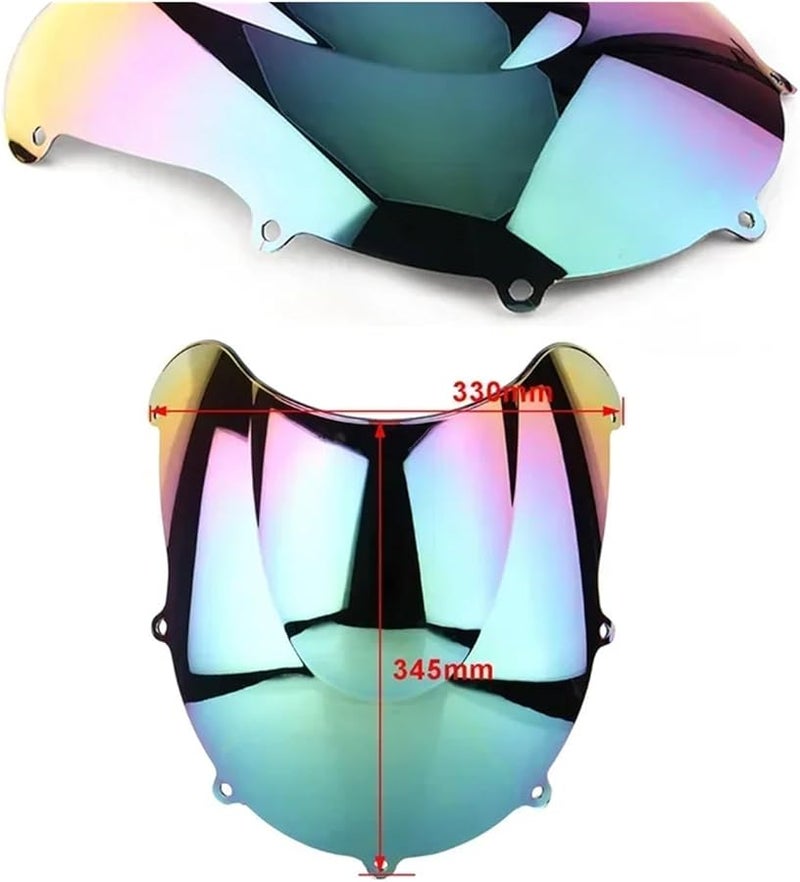 عاكس الرياح الأسود المزدوج الفقاعي للزجاج الأمامي لسوزوكي GSXR600 GSXR750 1996 1999 مناسب عالميًا - Image 4