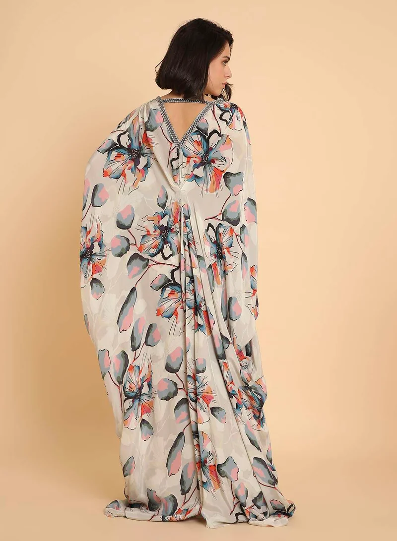 هانا آند سارا فستان جلابية قفطان مزهر فني - لمسة عربية معاصرة