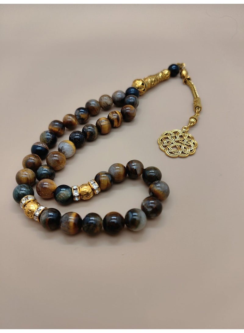 general 33Natural Tiger Eye Stone Prayer Beads/Tasbih/10mm - Image 5