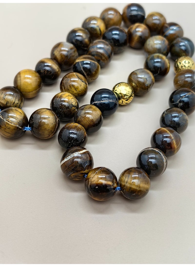 general 33Natural Tiger Eye Stone Prayer Beads/Tasbih/10mm - Image 2