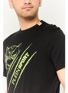 Plein Sport Men Sportswear Fit Short Sleeve Outdoor T-Shirt, Black  - Image 3