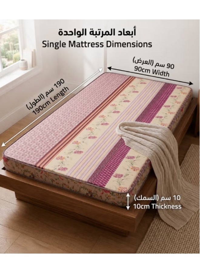 Single mattress topper – comfortable and lightweight for sleeping and entertaining – soft microfiber fabric – 190 x 90 x 10 cm – stylish design – easy to store and suitable for children and adults - Image 3