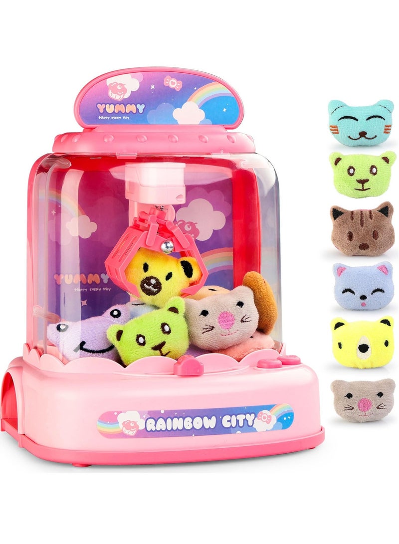 Excefore Claw Machine for Kids,Electronic Arcade Game Indoor Toy with Music Light, Mini Vending Machine Girl Toys, Candy Grabber Toys,Suitable for 3 5 6 7 9 year old Kids Birthday Gift (6 Mini Dolls) - Image 1