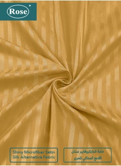 Rose Rose Luxurious Hotel Stripe Fitted Sheet with Deep Pockets and Pillow Cases, Bed Sheet 3-Pieces Set, Soft & Silky Microfiber Breathable and Cooling, King Size 200x200+35 cm, Camel  - Image 4