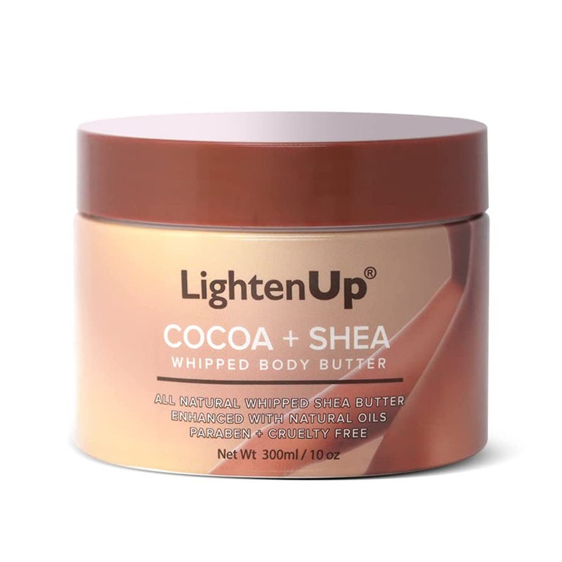 OMIC LIGHTEN-UP OMIC LightenUp, Whipped Cocoa Butter - 10.1 fl oz/ 300 ml - Natural Moisturizer, Body Butter, DIY Recipes, Face and Body Butters, Cruelty-free, Natural Ingredients for Women and Men