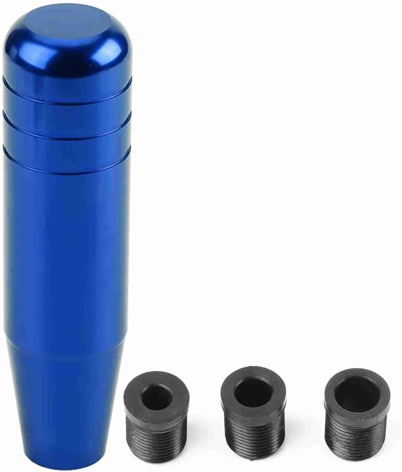 Universal Aluminum Alloy Manual Car Gear Shift Knob Replacement 13cm Ergonomic Design Universal Fit 3 Color Options Easy Installation (Blue) - Image 1