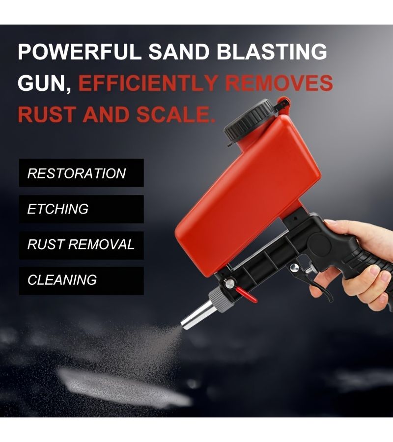 Professional Grade Sandblasting Gun Gravity Fed System Portable Adjustable Pneumatic Heavy Duty Rust Removal - Image 3
