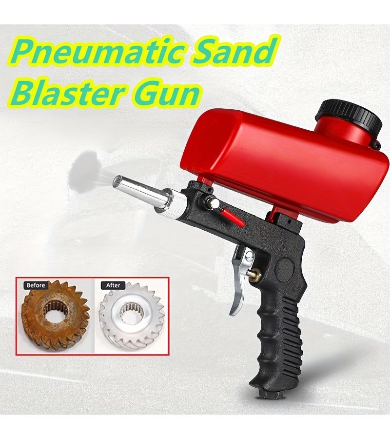 Professional Grade Sandblasting Gun Gravity Fed System Portable Adjustable Pneumatic Heavy Duty Rust Removal - Image 1