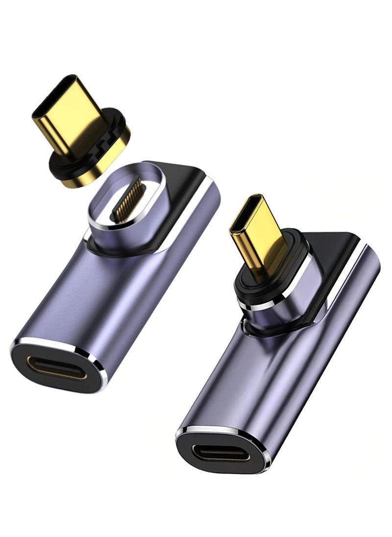 Generic Magnet USB 140W Magnetic 90 Degree Adapter (2 Pack), Right Angle USB-C Male to USB-C Female 40Gbps Connector for MacBook Pro/Air, Tablet, Laptop, Mobile Phone and More Type C Devices  - Image 1