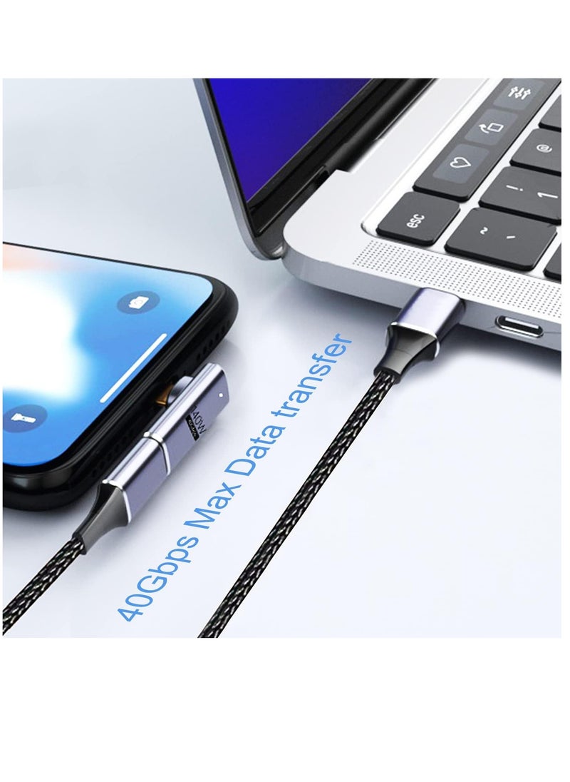 Generic Magnet USB 140W Magnetic 90 Degree Adapter (2 Pack), Right Angle USB-C Male to USB-C Female 40Gbps Connector for MacBook Pro/Air, Tablet, Laptop, Mobile Phone and More Type C Devices  - Image 4