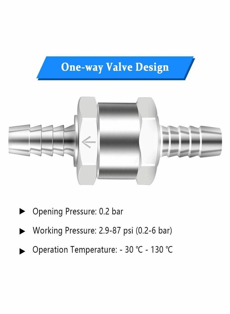 SYOSI 8mm One Way Aluminium Fuel Non Return Check Valve for Petrol Diesel Oil Water Chrome Car Auto Carburettor Low Pressure Systems (2 Packs) - Image 4