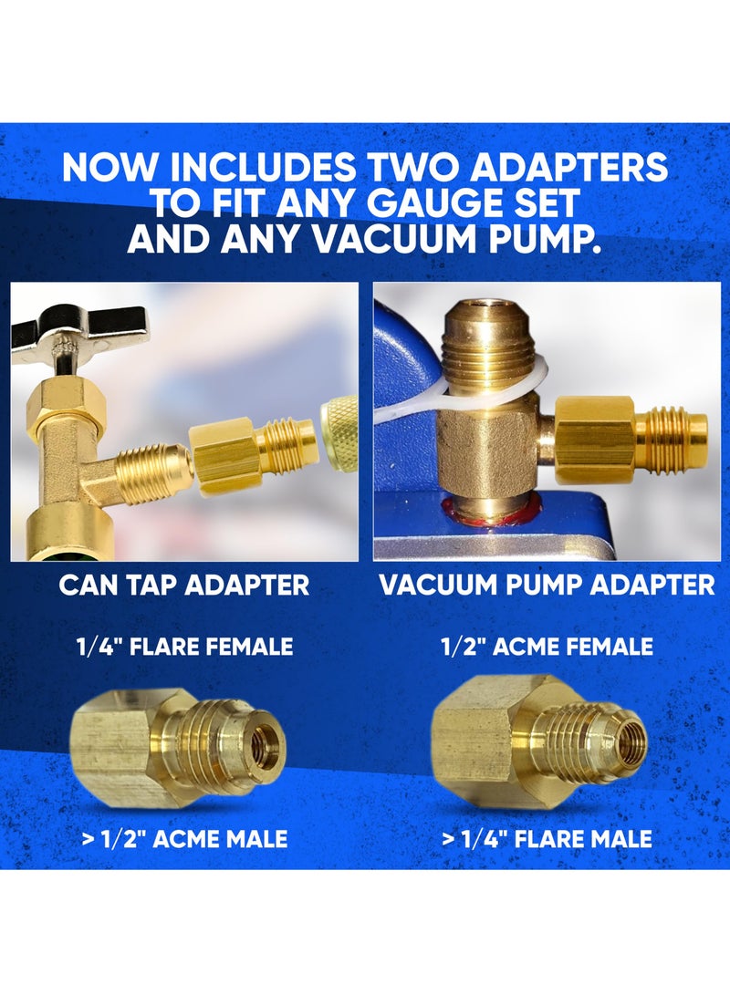 R134A Can Tap Valves, Self-Sealing and Puncture Style Refrigerant Can Tap with Tank Adapters for Refilling Automotive Air Conditioning Systems - Image 5