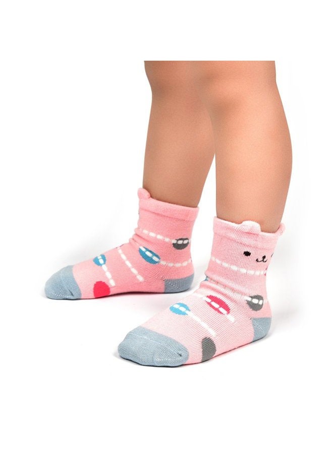 Cottock 12 Pairs Toddler Girl Non Skid Socks Cute Cotton with Grips, Baby Girls Anti-Skid Socks (3-5 Years, 12 Pairs) - Image 2