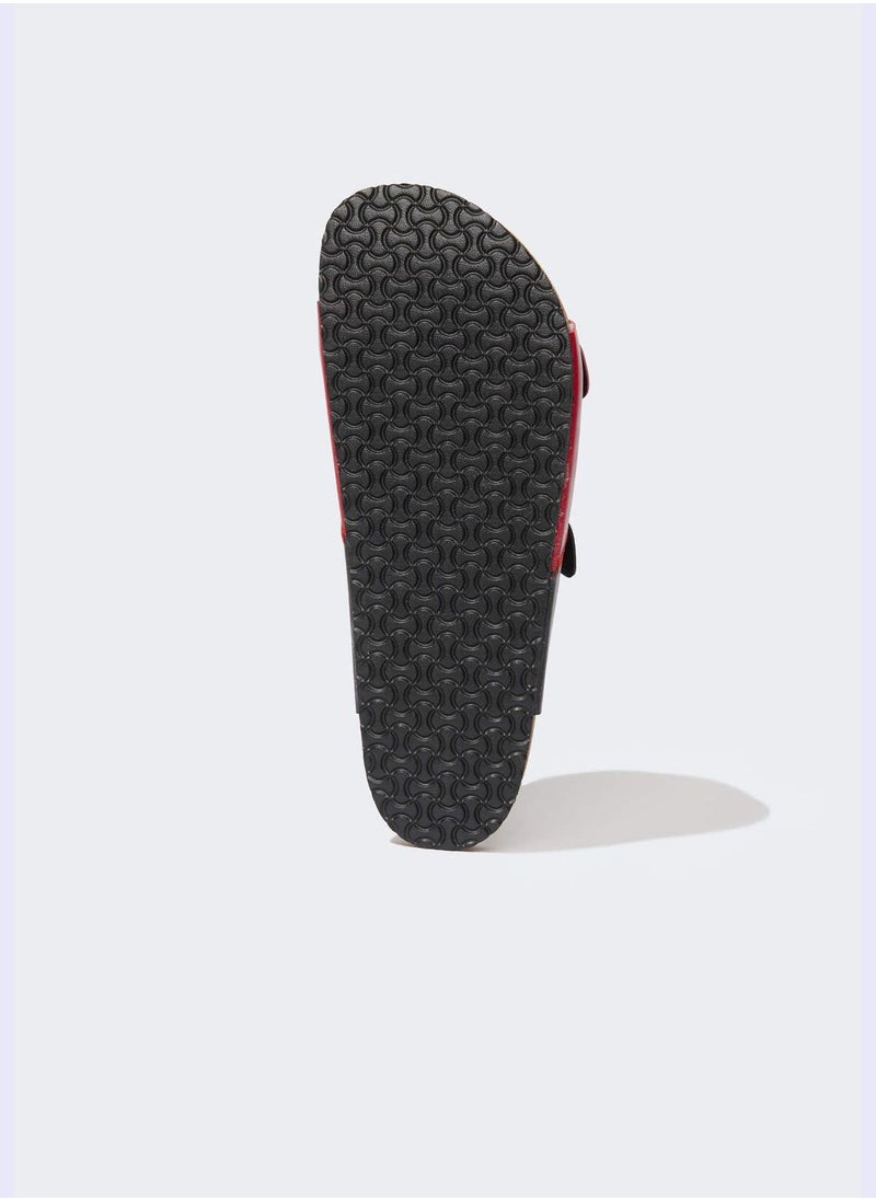 DeFacto - Discovery Channel Print Colour Block Double Band Slippers - Image 1
