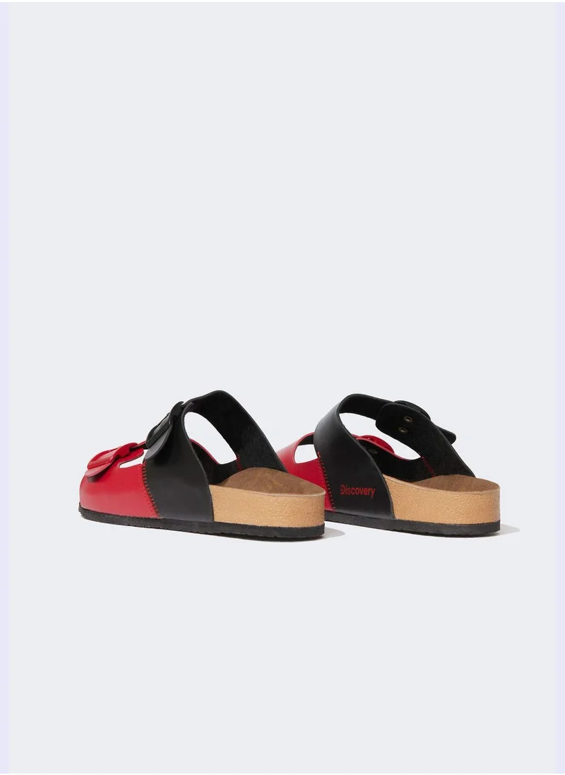 DeFacto Discovery Channel Print Colour Block Double Band Slippers