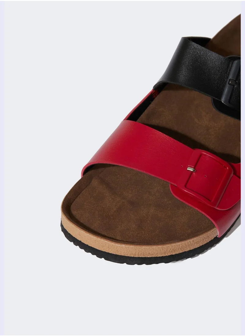 DeFacto Discovery Channel Print Colour Block Double Band Slippers