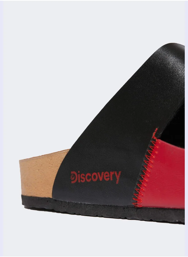 DeFacto Discovery Channel Print Colour Block Double Band Slippers