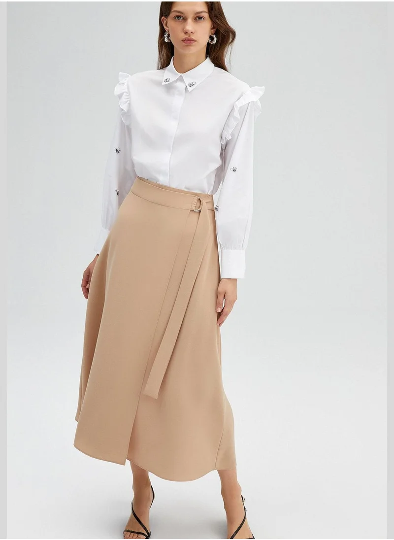 تاتشي WRAPPED CREPE SKIRT