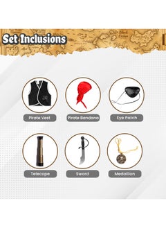 Home Smart Home Smart Children Pirate Costume with Accessories for Boys and Girls Party Favor and Stage Play Gift  - Image 2